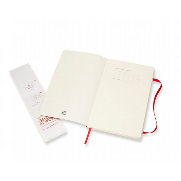 Moleskine Scarlet Red Large Plain Notebook Soft Cover