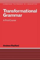 Transformational Grammar (PDF eBook)
