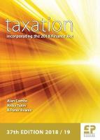 Taxation - incorporating the 2018 Finance Act (2018/19) 37th edition