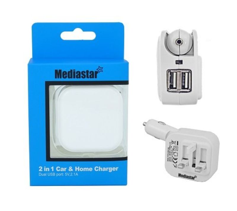 MEDIASTAR 2 IN 1 CAR AND HOME CHARGE