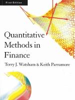 Quantitative Methods for Finance