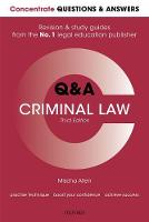 Concentrate Questions and Answers Criminal Law: Law Q&A Revision and Study Guide