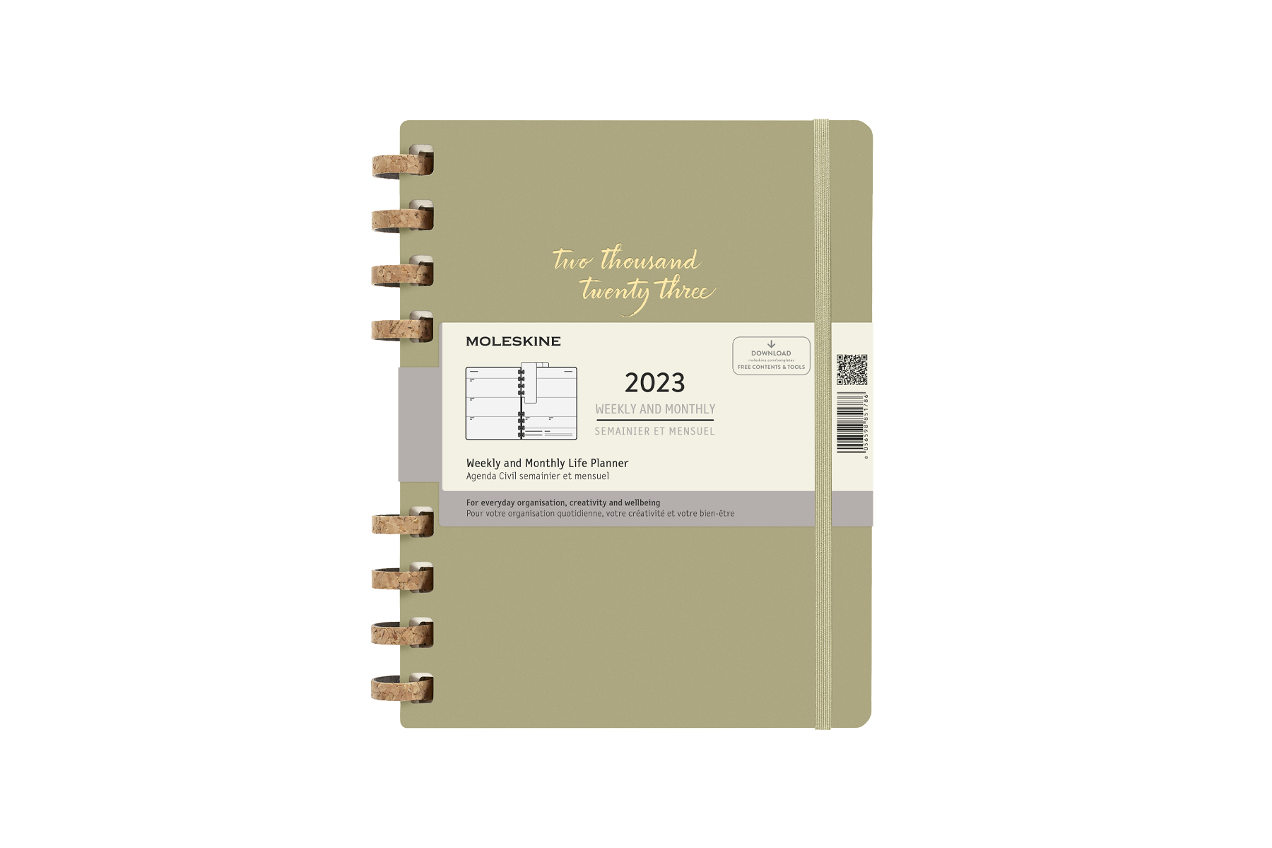 Moleskine 2023 12Month Spiral Planner XL Crush Olive