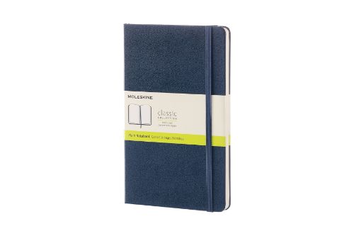 Moleskine Sapphire Blue Large Plain Notebook Hard Cover