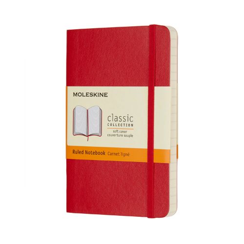 Moleskine Scarlet Red Pocket Ruled Notebook Soft Cover