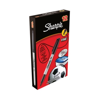 Sharpie Fine Marker Black S0810930 - Pack of 12