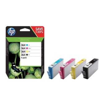 HP 364 Cyan/Magenta/Yellow/Black Ink Cartridges (4 Pack) N9J73AE