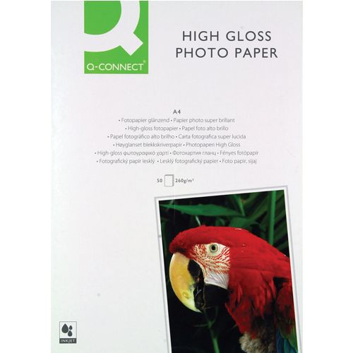 Q-Connect A4 High Gloss Photo Paper 260g Pack 50