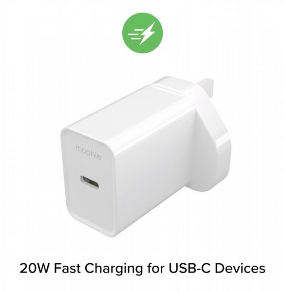 Mophie Power Adapter 20W USB-C PD - White