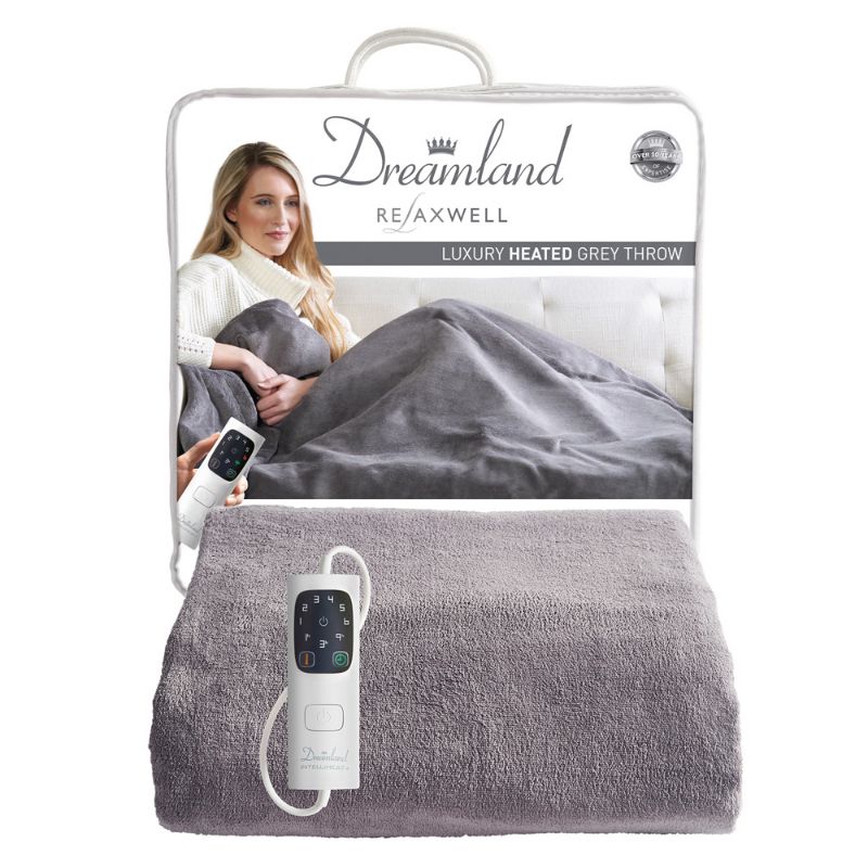 Dreamland Intelliheat Luxury Heated Grey Throw