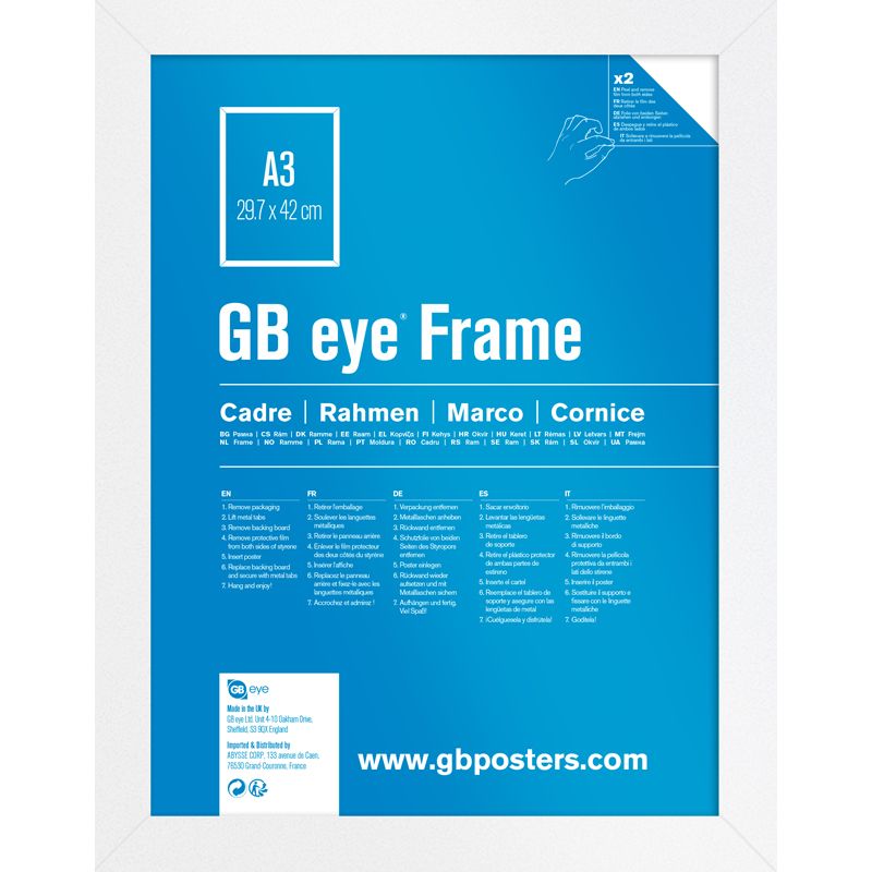 GB Eye Contemporary Wooden White Picture Frame - A3 - 29.7 x 42cm