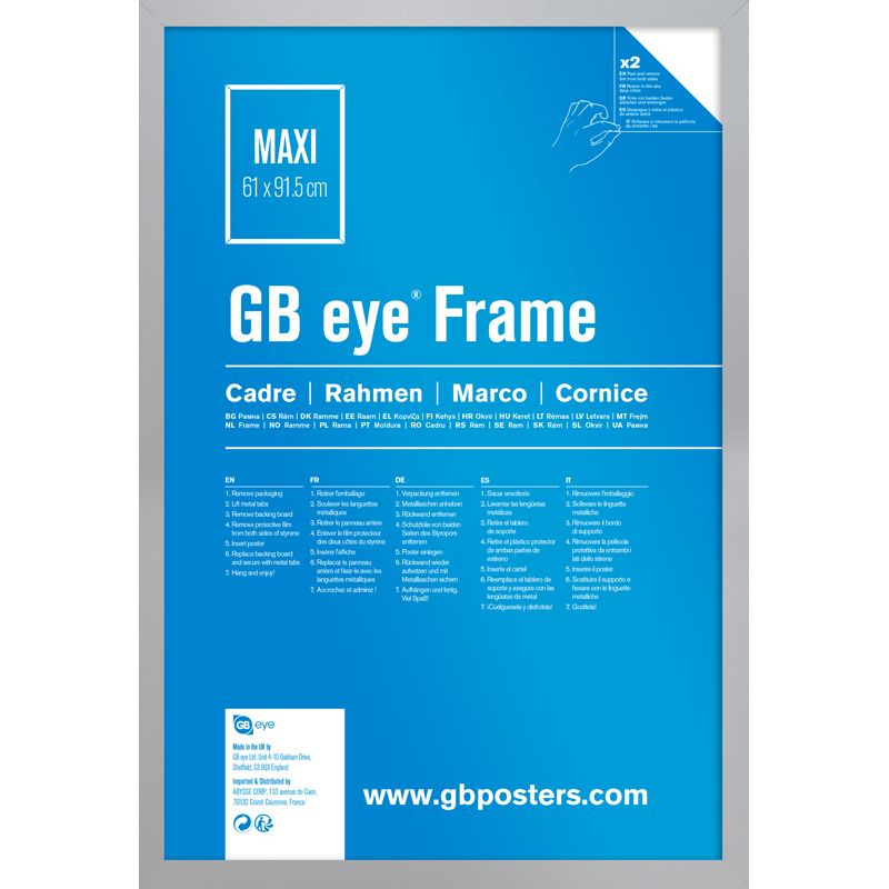 GB Eye Contemporary Wooden Silver Picture Frame - Maxi - 61 x 91.5cm
