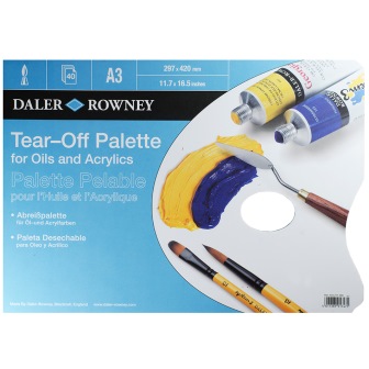 Daler Rowney Blue Tear Off Palette: - 40 sheets - for oil and acrylic