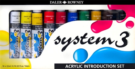 Daler Rowney System 3 Acrylic: Introduction Set 10x22ml Tubes