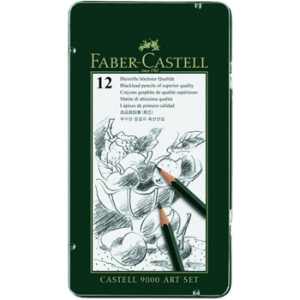 Faber Castell: Series 9000 PENCILS: SET OF 12 (8B to 2H) in metal tin