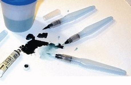 Pentel: Water Brush: SET OF all 3: use with watersoluble pencils, inks