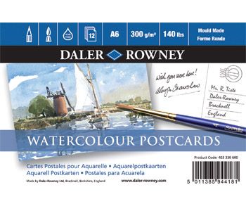 Daler Rowney: Postcard Pad - 12 sheets - 140lb (300gsm) - NOT