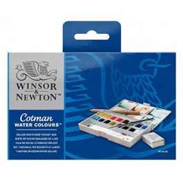 Winsor & Newton: Cotman: Watercolour: Deluxe Sketchers Pocket Box Set: 16 Half Pans