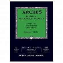 Arches Aquarelle Gummed Watercolour Pad: 26x36cm Not - 12s