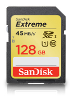 SanDisk SD Extreme 128Gb 45MB/s Class 10