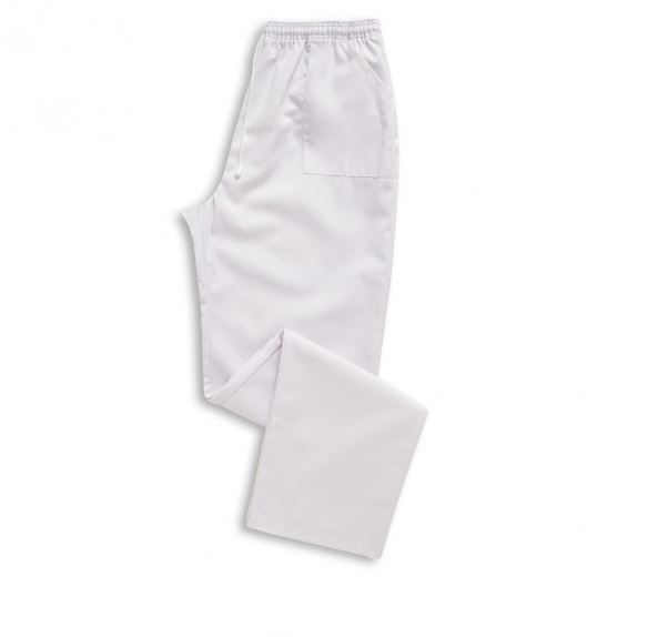 Unisex Smart Scrub Tunic Trousers - White