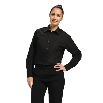 Uniform Works Unisex Long Sleeve Dress Shirt Black
