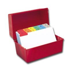 8 x 5 Inch Card Index Box - Red - Each