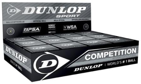 Dunlop Competition Squash Balls - 3 Ball Tube
