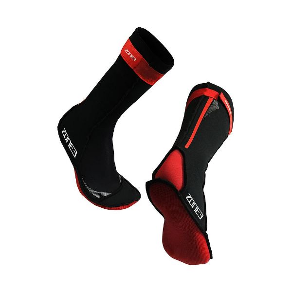 Zone3 Neoprene Swim Socks - Black/Red